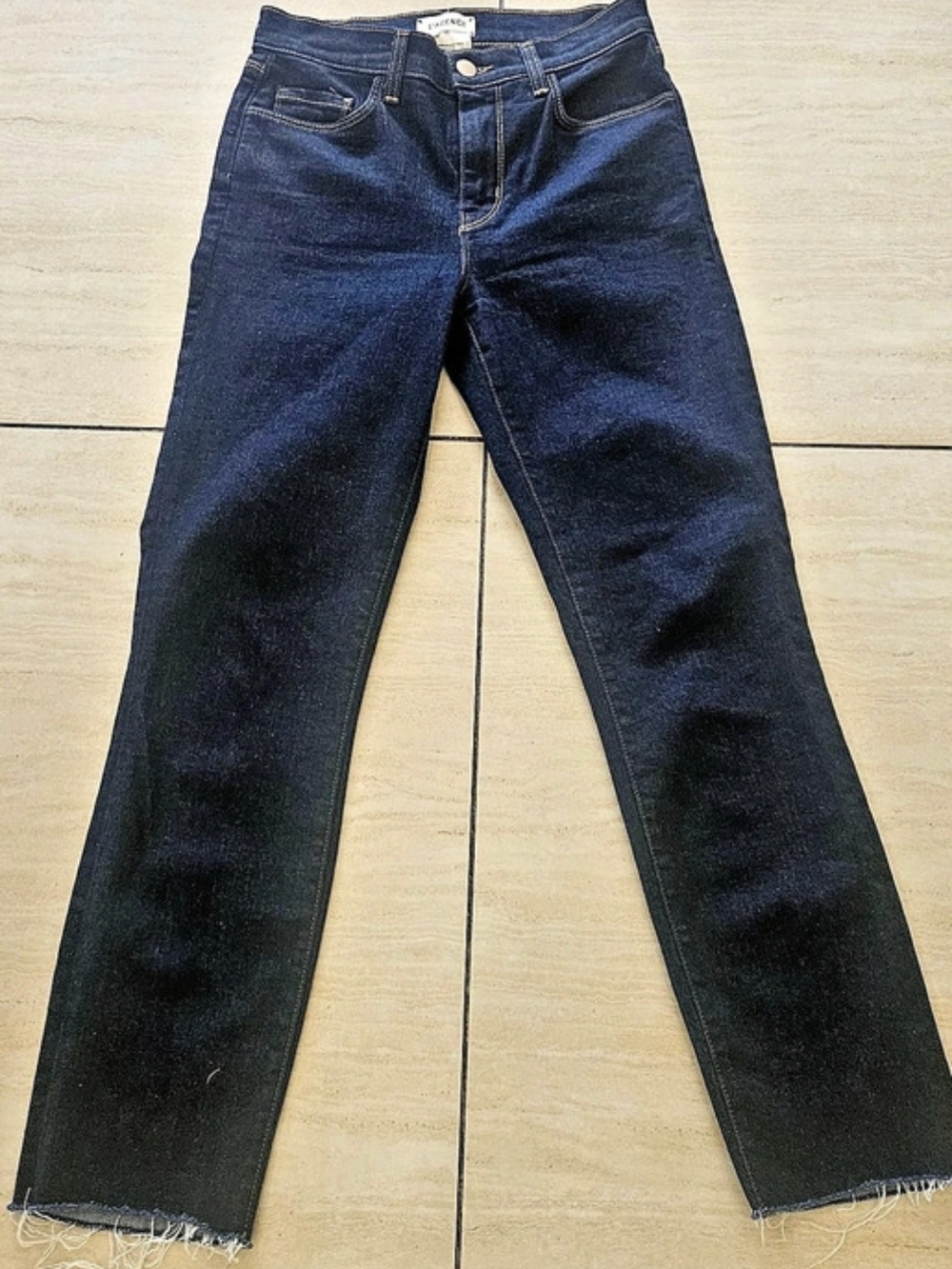 L'AGENCE Sada High Rise Cropped Slim Jeans Blue Waist 25